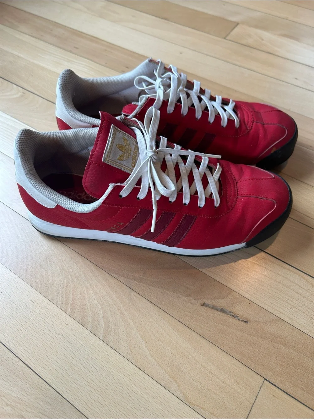 adidas Samoa Red and White Men's  Sneakers size 10.5